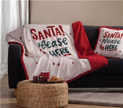 CHRISTMAS DECORATIVE CUSHION SANTA PLEASE 50X50 1