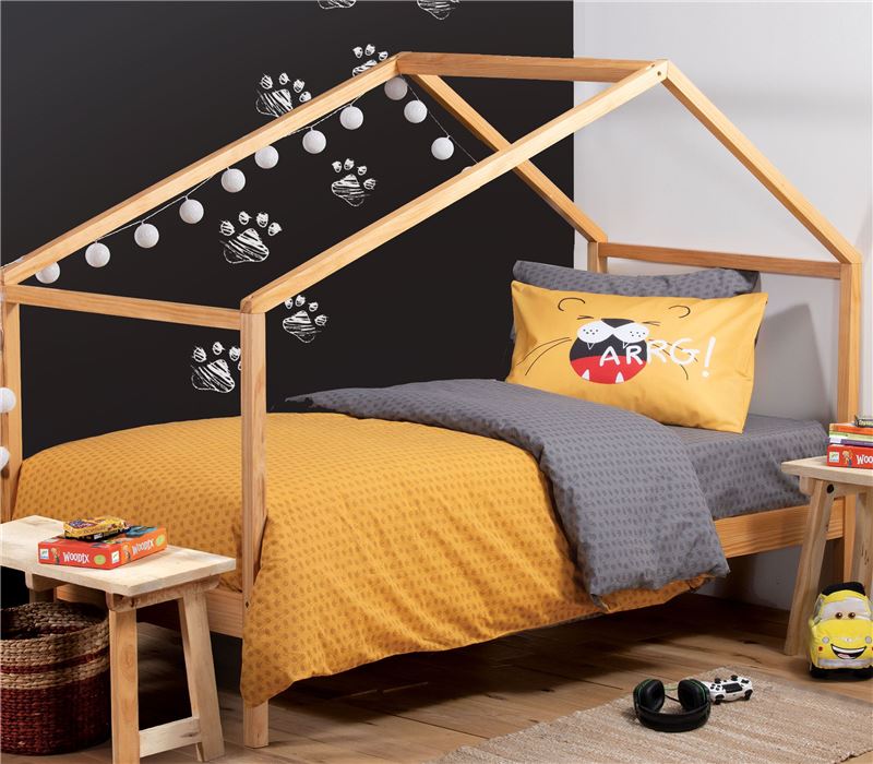 JUNIOR SINGLE SIZE BEDSHEETS SET ANGRY LION 170X260