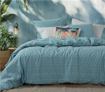 QUEEN SIZE FITTED BEDSHEETS SET SORENTO BLUE