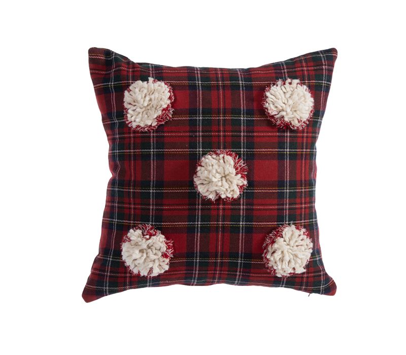 DECORATIVE CUSHION RED CHECK 45X45