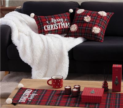 DECORATIVE CUSHION RED CHECK 45X45 1