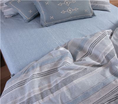 SINGLE SIZE FITTED BEDSHEETS SET CANFIELD BLUE 1