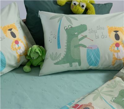 JUNIOR SINGLE SIZE BEDSHEETS SET JUNGLE MUSIC 170X260 2