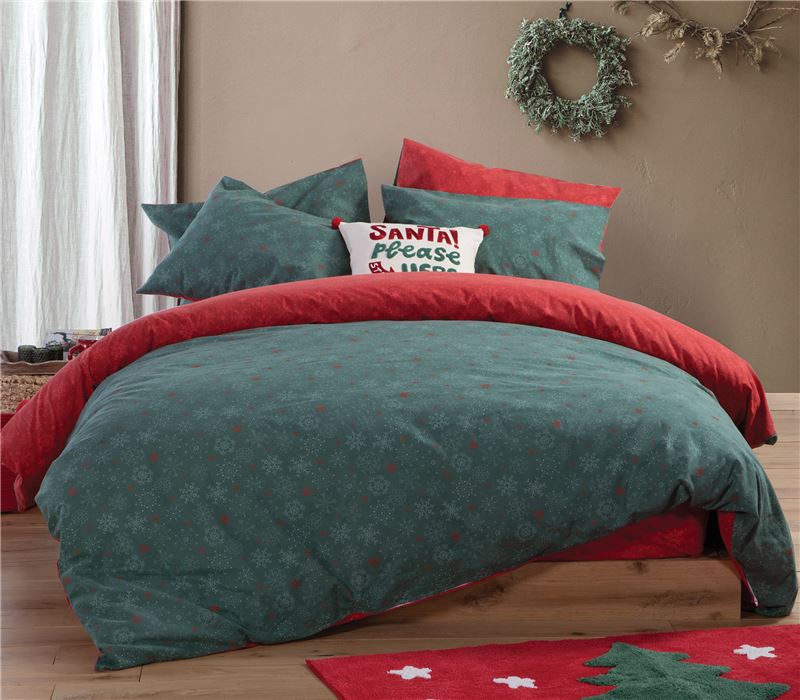 CHRISTMAS SIGLE SIZE DUVET COVER SET BEST WISHES 160X230