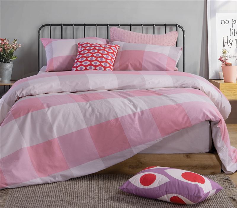SINGLE SIZE BEDSHEETS SET CASUAL CHECK 170X270