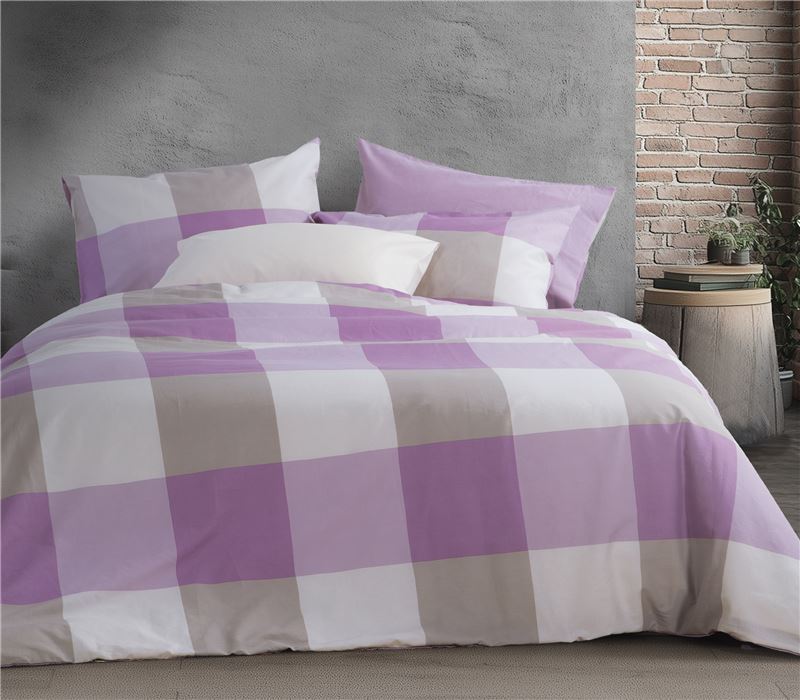 SINGLE SIZE BEDSHEETS SET CASUAL CHECK 170X270