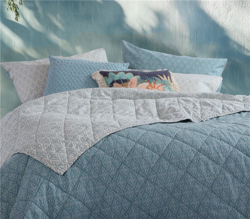 BEDSPREAD SINGLE SORENTO BLUE 170X240