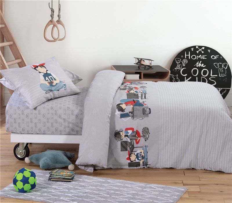 JUNIOR SINGLE SIZE DUVET COVER SET BUSY DAY