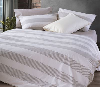 KING SIZE COTTON FITTED BEDSHEETS SET CASUAL STRIPE 2