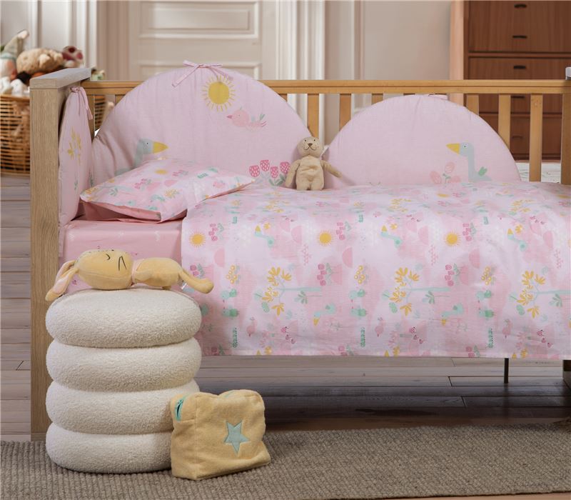 BABY COTBED FLAT SHEETS 3 PCS SET SPRING HAPPINESS
