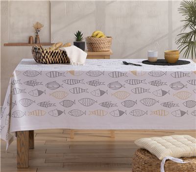 STAIN FREE TABLECLOTH FISH STYLE 140Χ140