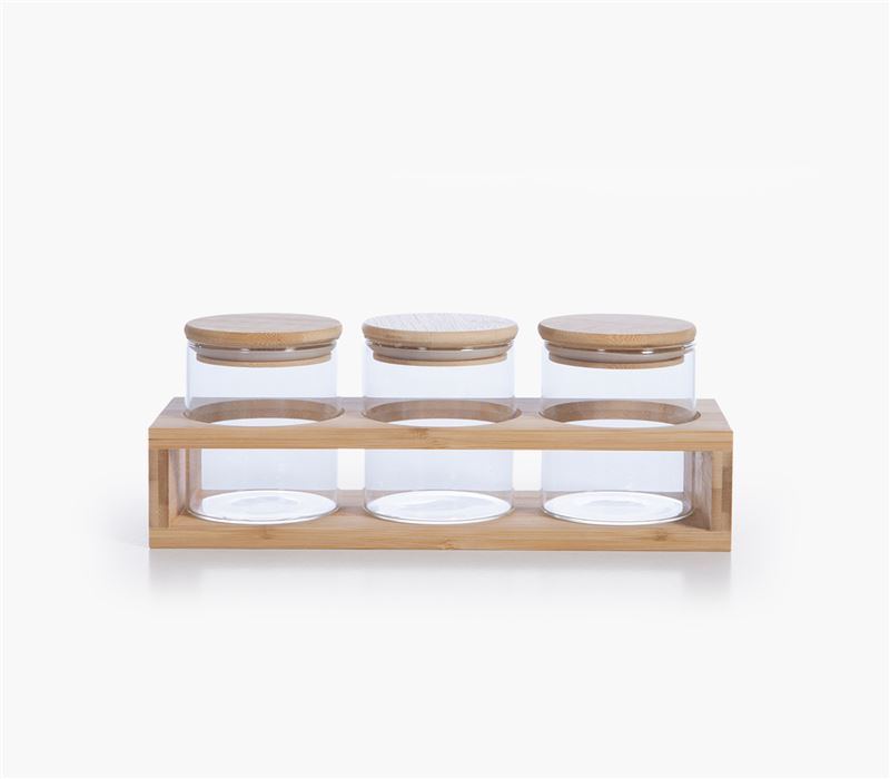 GLASS STORAGE JAR 3 PCS FONTEN 8X9,2-10,3