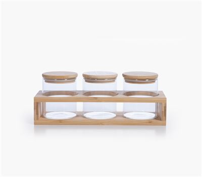 GLASS STORAGE JAR 3 PCS FONTEN 8X9,2-10,3