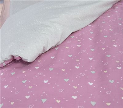 NEW! JUNIOR SINGLE SIZE BEDSHEETS SET HEARTS LOOK 170X260 2