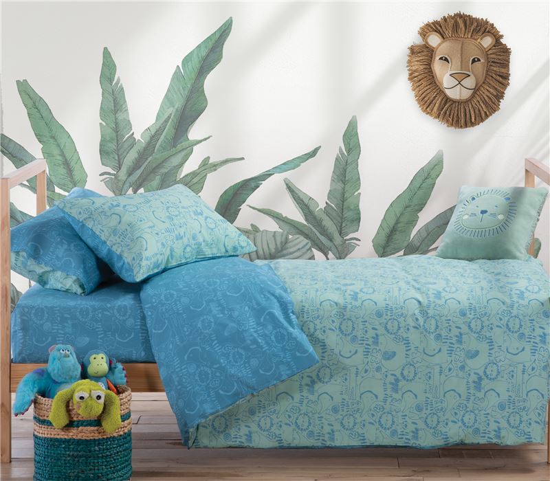 NEW! JUNIOR SINGLE SIZE BEDSHEETS SET JUNGLE COMBO 170X260