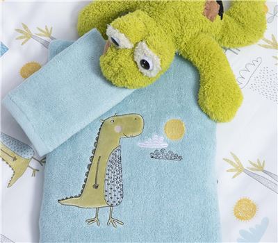 NEW! JUNIOR TOWELS 2 PCS SET DINO DRAGON TIME