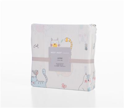 JUNIOR SINGLE SIZE BEDSHEETS SET CAT LIFE 170X260 3