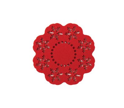 CHRISTMAS COASTER SNOW FELT 4 PCS SET RED