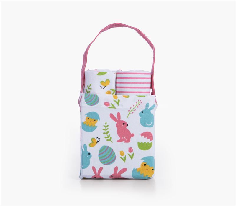 POUCH WITH KITCHEN TOWELS  SET 2 PCS EASTER EGGS
