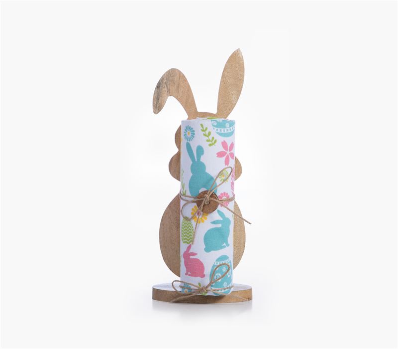 WOODEN RABBIT WITH KICHEN TOWEL RABBIT 40X70