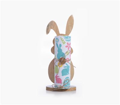 WOODEN RABBIT WITH KICHEN TOWEL RABBIT 40X70