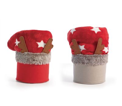 BASKET WITH DECORATIVE CHRISTMAS BLANKET CHRISTMAS STARLIGHT 110X140