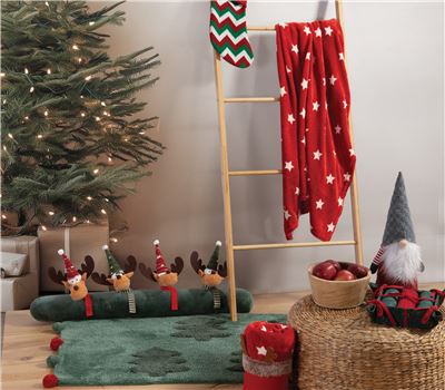 BASKET WITH DECORATIVE CHRISTMAS BLANKET CHRISTMAS STARLIGHT 110X140 1