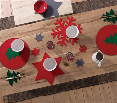 CHRISTMAS PLACEMAT FELT STAR 2 PCS 50X50 1