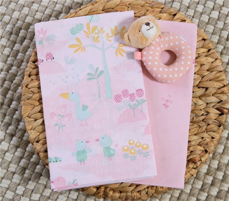 BASSINET SHEETS 2 PCS SET SPRING HAPPINESS