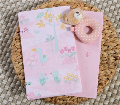 BASSINET SHEETS 2 PCS SET SPRING HAPPINESS