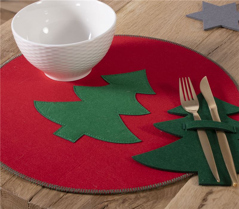 CHRISTMAS PLACEMΑT FELT XMS 2 PCS