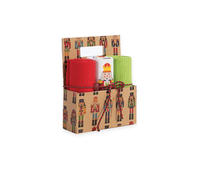 ΧΡΙΣΤΟΥΓΕΝΝΙΑΤΙΚΟ ΚΑΛΑΘΙ NUTCRACKER ΜΕ ΠΟΤΗΡΟΠΑΝΑ ΣΕΤ 3ΤΜΧ