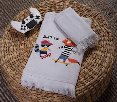 JUNIOR TOWELS 2 PCS SET SKATE WITH STYLE