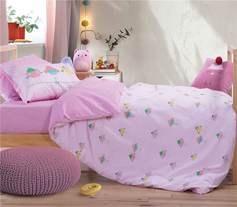 NEW! JUNIOR SINGLE SIZE BEDSHEETS SET TWEET SO SWEET-LOVELY 170X260