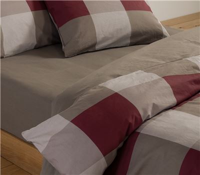 SINGLE SIZE COTTON DUVET COVER SET CASUAL CHECK 170Χ240 3