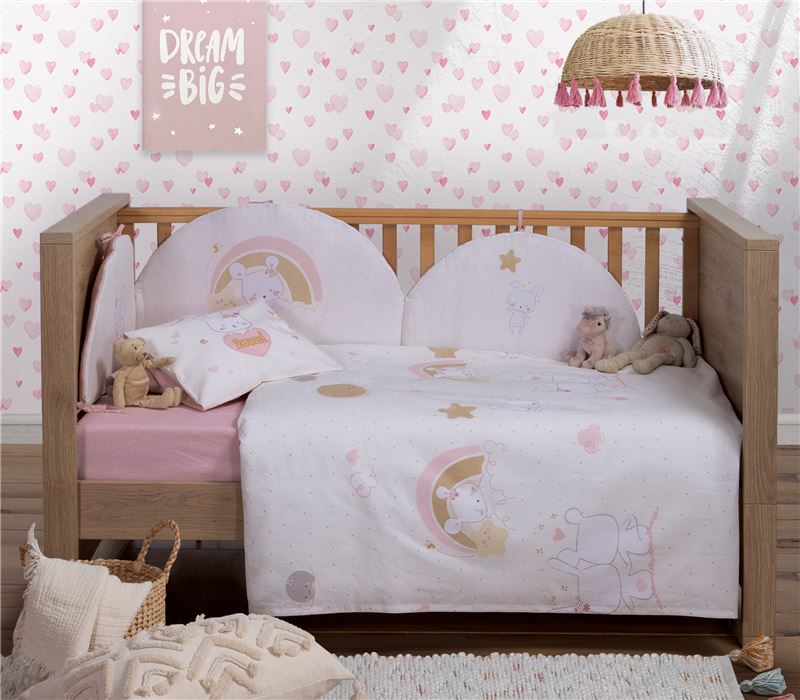 BABY COTBED FLAT SHEETS 3 PCS SET WELCOME LITTLE ONE