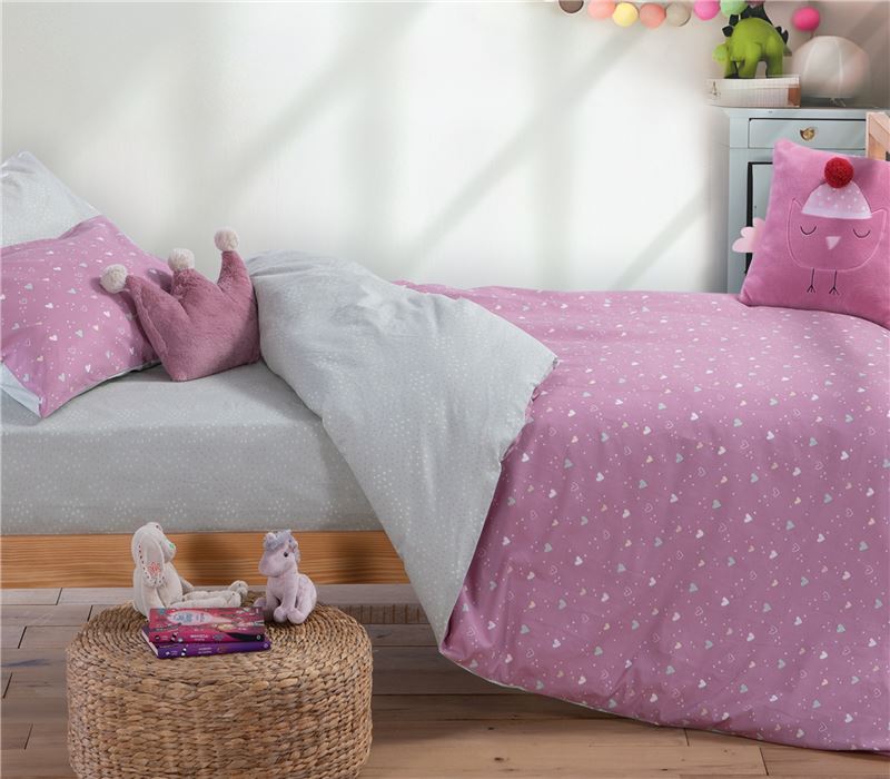 NEW! JUNIOR SINGLE SIZE DUVET COVER SET HEARTS LOOK 160Χ240