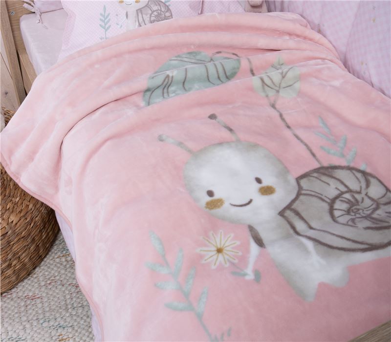 NEW! BABY COTBED BLANKET CUTE SNAIL 100Χ140