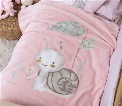 NEW! BABY COTBED BLANKET CUTE SNAIL 100Χ140 1