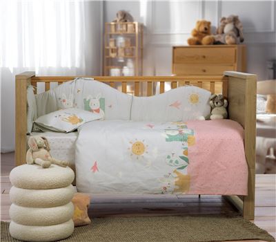 BABY COTBED FLAT SHEETS 3 PCS SET PIC NIC TOGETHER