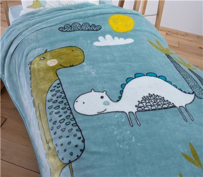 NEW! JUNIOR SINGLE SIZE BLANKET DINO DRAGON TIME 160Χ220 1