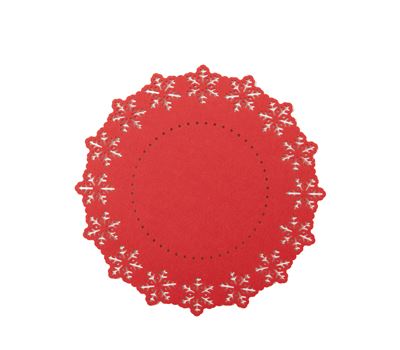 CHRISTMAS PLACEMAT SNOW FELT 2 PCS SET RED