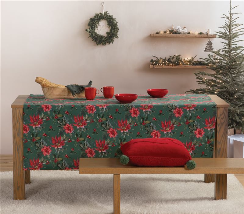CHRISTMAS TABLECLOTH MISTLETOE 140X140