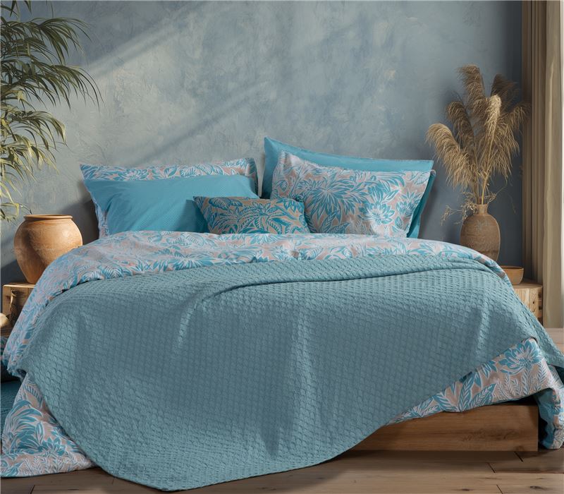 SINGLE SIZE PIQUET BLANKET ELMER BLUE 160X240