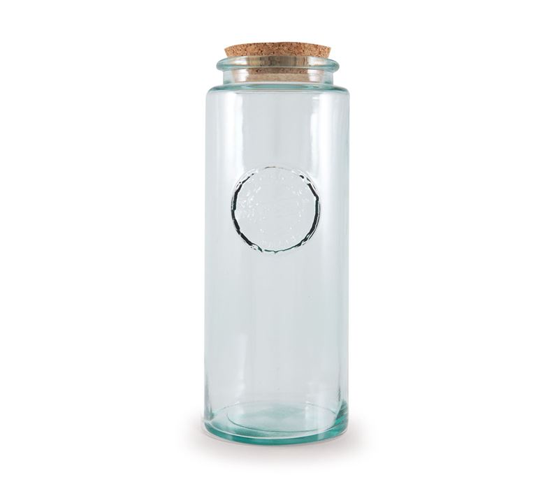 RECYCLED GLASS JAR CORK TOP AUTHENTIC 1.450lt