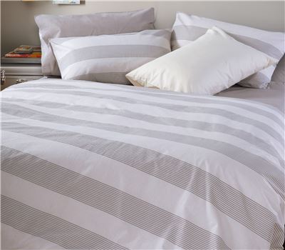 QUEEN SIZE COTTON DUVET COVER SET CASUAL STRIPE 240Χ230 1