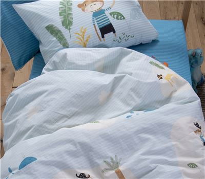 JUNIOR SINGLE SIZE BEDSHEETS SET PARTY ON ISLAND 170X260 2