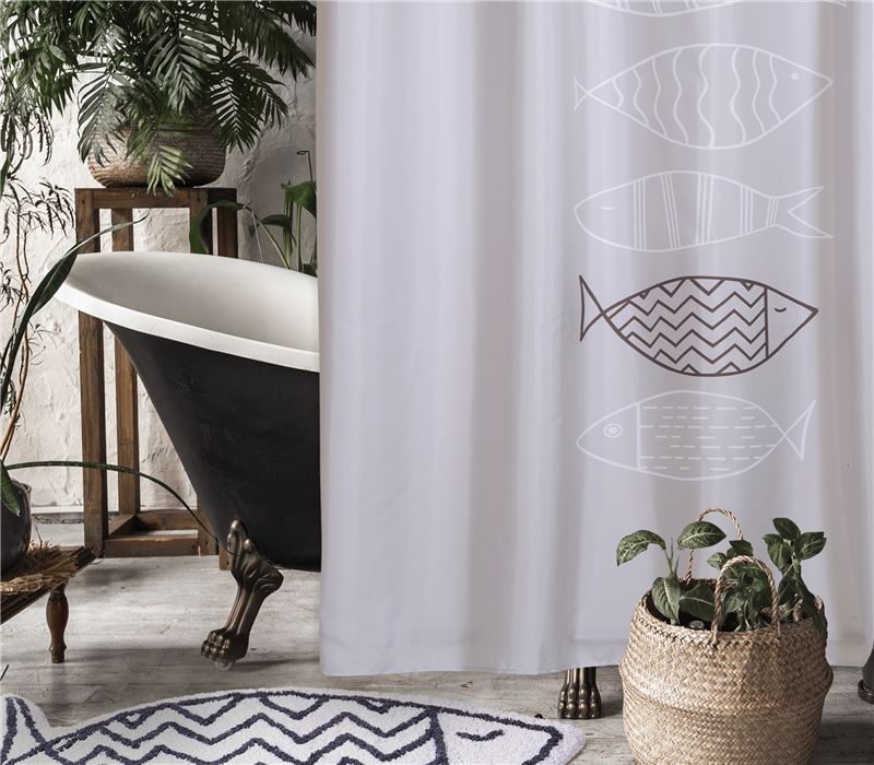 SHOWER CURTAIN FISH STYLE  180X180