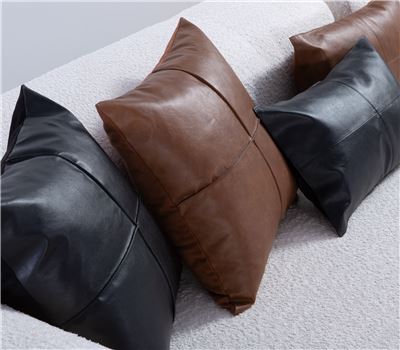 NEW! DECORATIVE CUSHION LETHAL 30X50 WITH LEATHER EFFECT 1