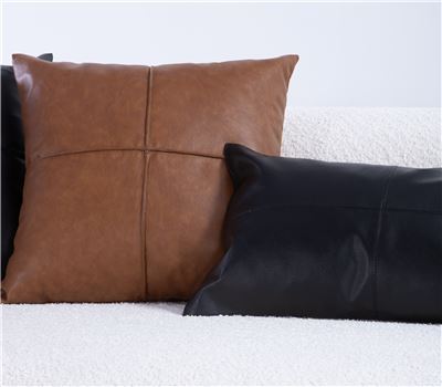 NEW! DECORATIVE CUSHION LETHAL 30X50 WITH LEATHER EFFECT 2